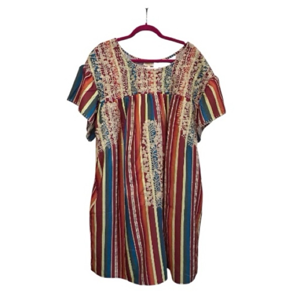 NWT 2X Layers Multicolor Striped Women's Dress